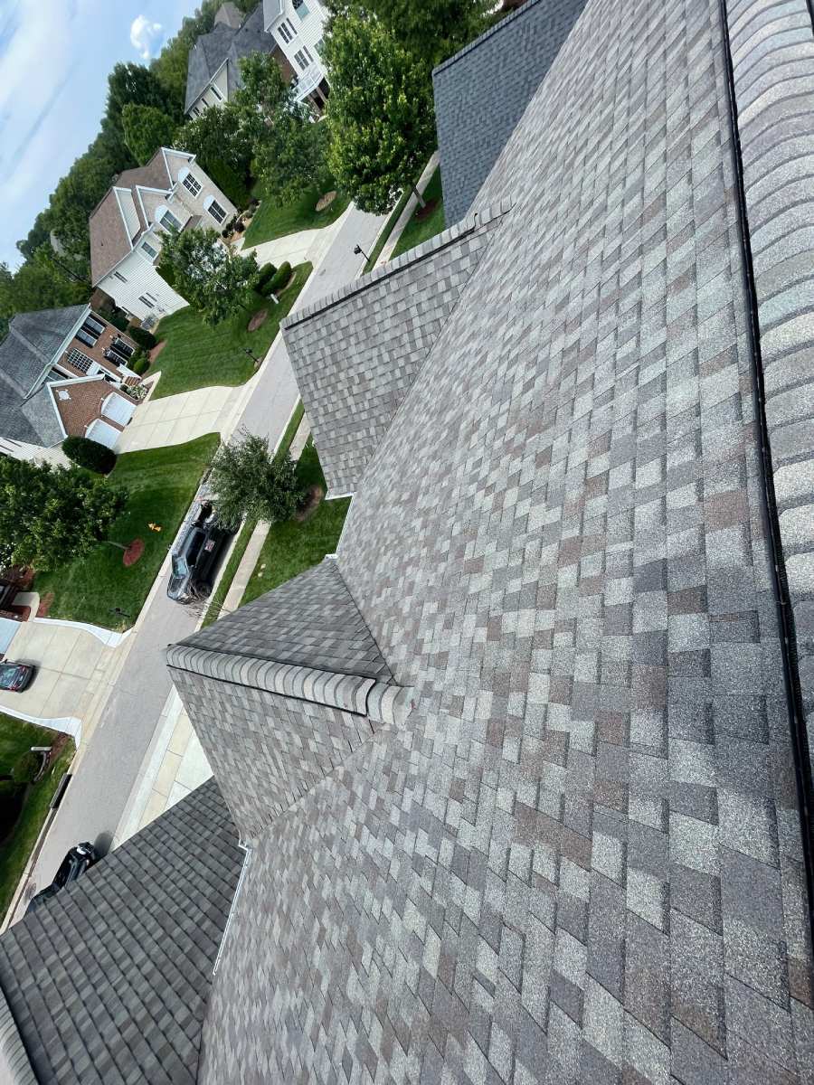 Close view of the roof shingle of a house