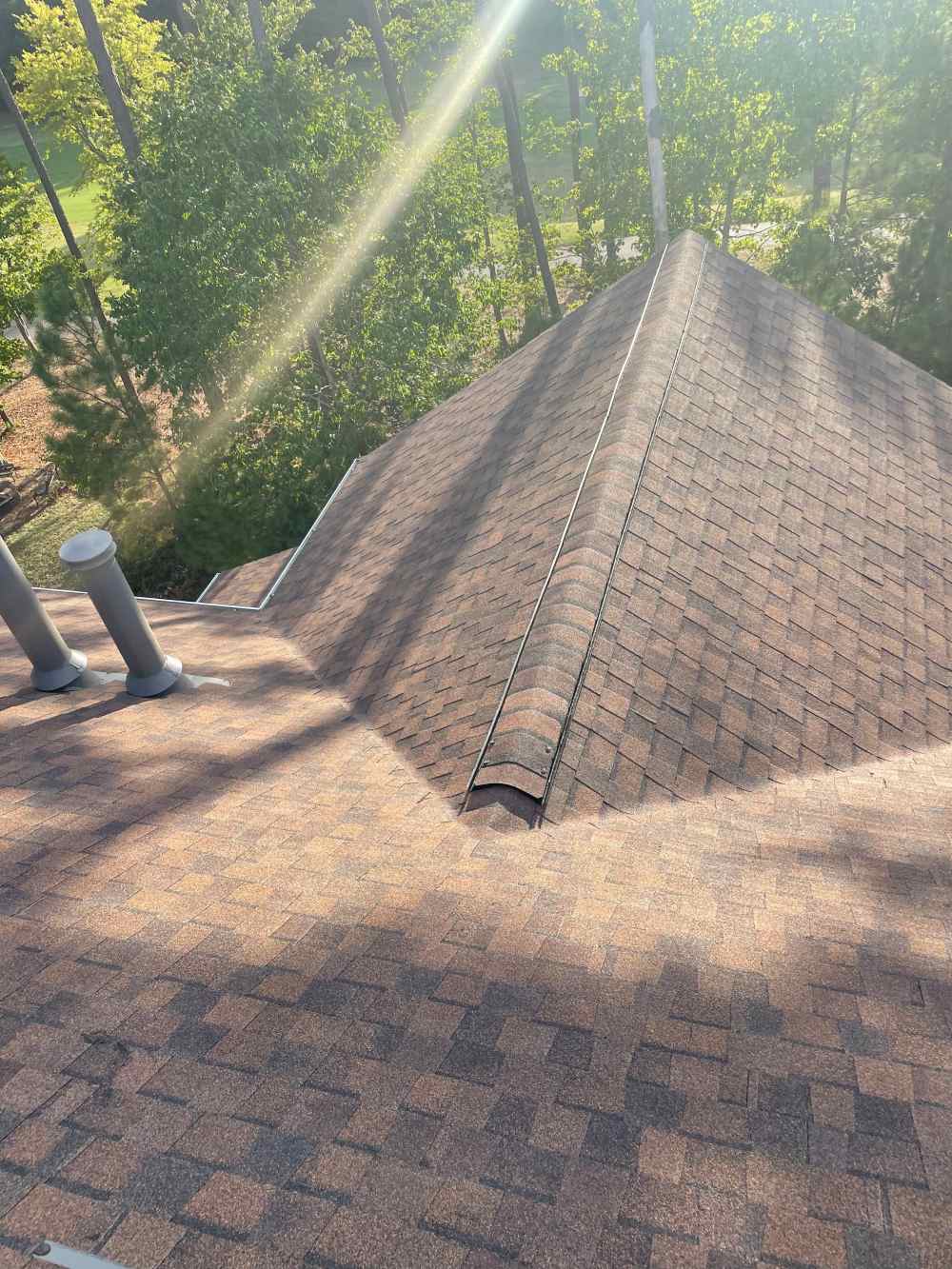 Roof of a house with a shingle